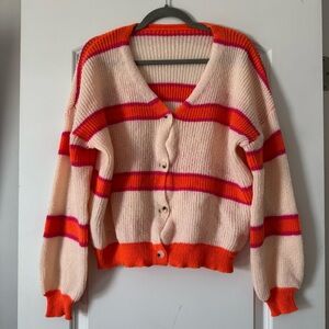 Striped Orange and Pink Women's Sweater